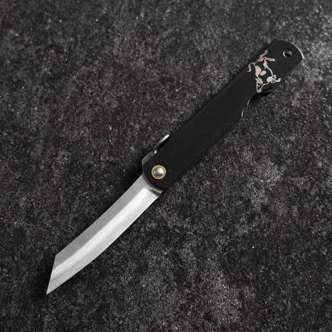 Higonokami Aogami Sternzeichen Ochse 80mm Schwarz-[Musashi]-[Japan-Küchenmesser]