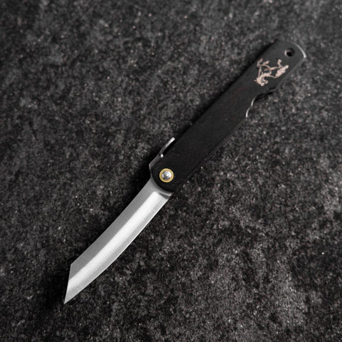 Higonokami Aogami Sternzeichen Pferd 80mm Schwarz-[Musashi]-[Japan-Küchenmesser]