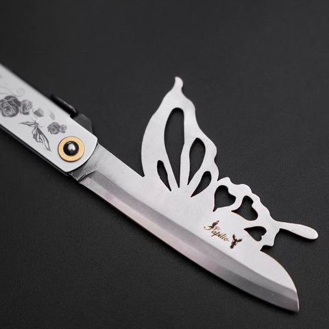 Higonokami Blue Steel #2 Schmetterling 90mm-[Musashi]-[Japan-Küchenmesser]