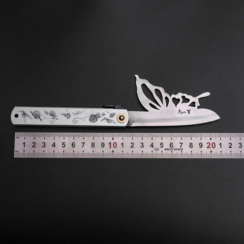 Higonokami Blue Steel #2 Schmetterling 90mm-[Musashi]-[Japan-Küchenmesser]