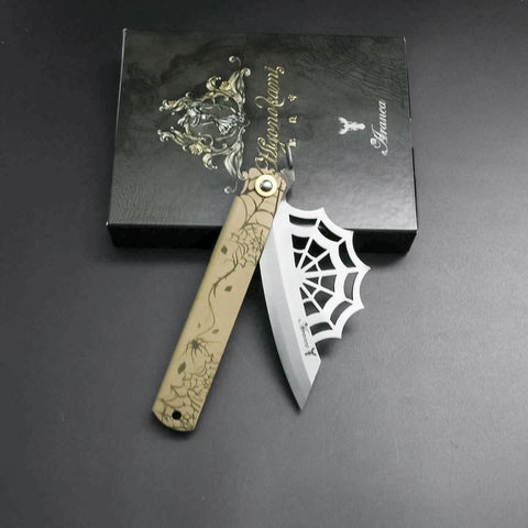 Higonokami Blue Steel #2 Spider 90mm (3.5”)-[Musashi]-[Japan-Küchenmesser]