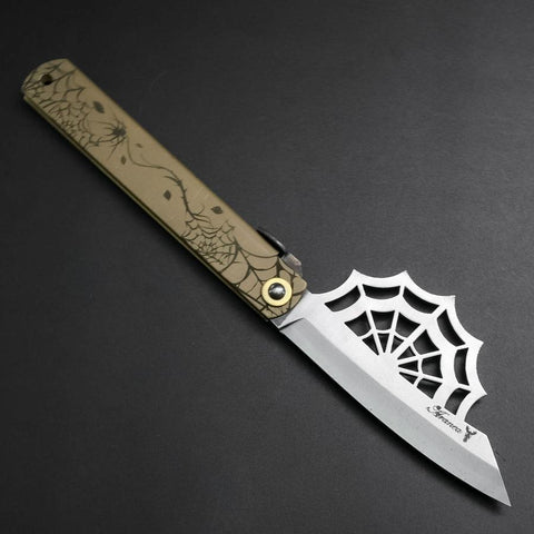 Higonokami Blue Steel #2 Spider 90mm (3.5”)-[Musashi]-[Japan-Küchenmesser]