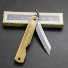 Higonokami Blue Steel 90mm Messing-[Musashi]-[Japan-Küchenmesser]