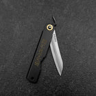 Higonokami Shirogami 100mm Schwarzer Sasagata-Form-[Musashi]-[Japan-Küchenmesser]