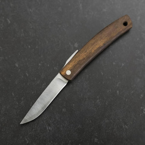 Higonokami VG-10 Black Persimmon Outdoor Messer 60mm mit Lederhülle-[Musashi]-[Japan-Küchenmesser]