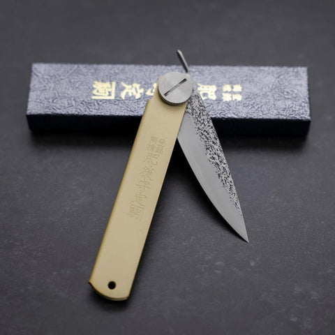 Higonokami VG-10 Outdoor Messer 75mm mit Lederhülle-[Musashi]-[Japan-Küchenmesser]