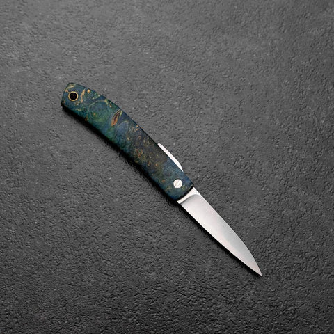 Higonokami VG-10 Outdoor-Messer stabilisiertes Holz 60mm mit Lederscheide-[Musashi]-[Japan-Küchenmesser]