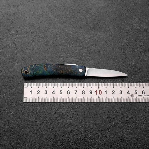 Higonokami VG-10 Outdoor-Messer stabilisiertes Holz 60mm mit Lederscheide-[Musashi]-[Japan-Küchenmesser]