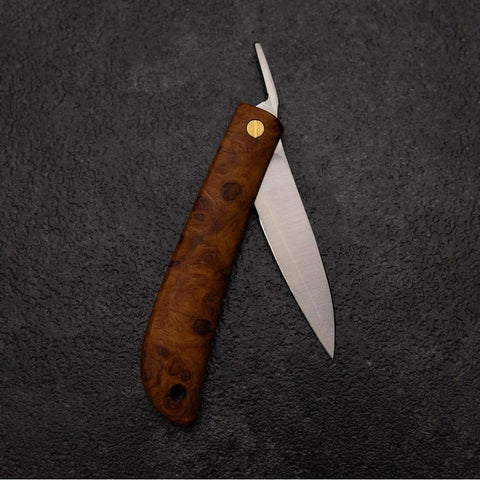 Higonokami VG-10 Quittenholz 60mm mit Leder Scheide-[Musashi]-[Japan-Küchenmesser]