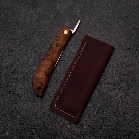 Higonokami VG-10 Quittenholz 60mm mit Leder Scheide-[Musashi]-[Japan-Küchenmesser]