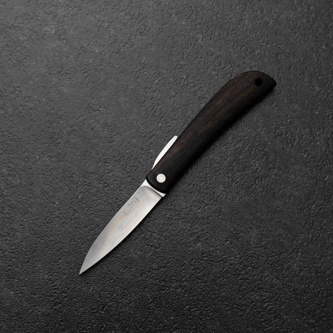 Higonokami VG-10 Schwarzes Persimonenholz Outdoor-Messer 60mm mit Weinroter Lederscheide-[Musashi]-[Japan-Küchenmesser]