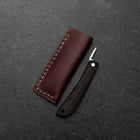 Higonokami VG-10 Schwarzes Persimonenholz Outdoor-Messer 60mm mit Weinroter Lederscheide-[Musashi]-[Japan-Küchenmesser]