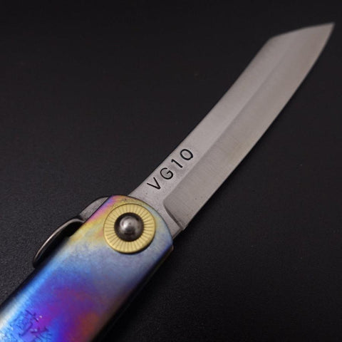 Higonokami VG-10 Titanium Rainbow 100mm (3.9”)-[Musashi]-[Japan-Küchenmesser]