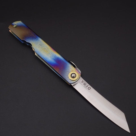 Higonokami VG-10 Titanium Rainbow 100mm (3.9”)-[Musashi]-[Japan-Küchenmesser]