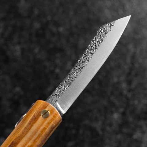 Higonokami VG-10 Tsuchime Gelbes Natürliches Holz 100mm-[Musashi]-[Japan-Küchenmesser]
