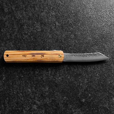 Higonokami VG-10 Tsuchime Gelbes Natürliches Holz 100mm-[Musashi]-[Japan-Küchenmesser]