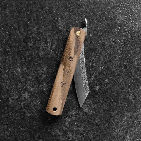 Higonokami VG-10 Tsuchime Natürliches Holz 100mm-[Musashi]-[Japan-Küchenmesser]