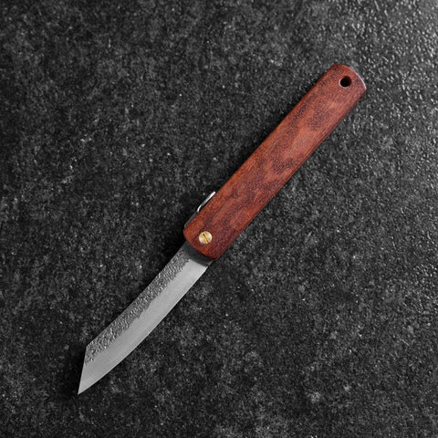 Higonokami VG-10 Tsuchime Rotes Natürliches Holz 100mm-[Musashi]-[Japan-Küchenmesser]