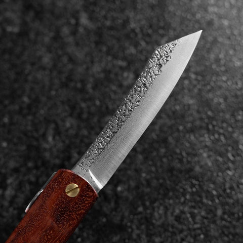Higonokami VG-10 Tsuchime Rotes Natürliches Holz 100mm-[Musashi]-[Japan-Küchenmesser]