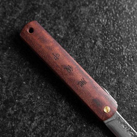 Higonokami VG-10 Tsuchime Rotes Natürliches Holz 100mm-[Musashi]-[Japan-Küchenmesser]