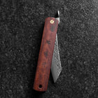 Higonokami VG-10 Tsuchime Rotes Natürliches Holz 100mm-[Musashi]-[Japan-Küchenmesser]