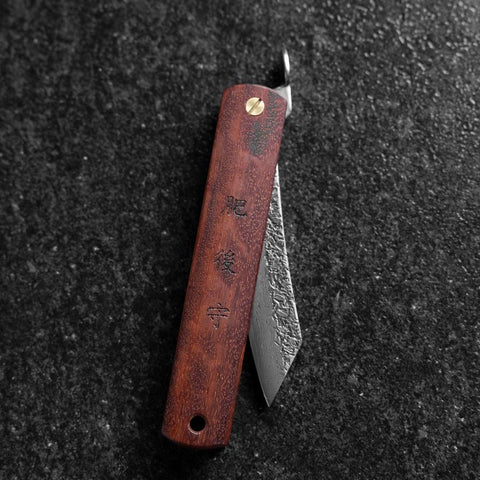 Higonokami VG-10 Tsuchime Rotes Natürliches Holz 100mm-[Musashi]-[Japan-Küchenmesser]