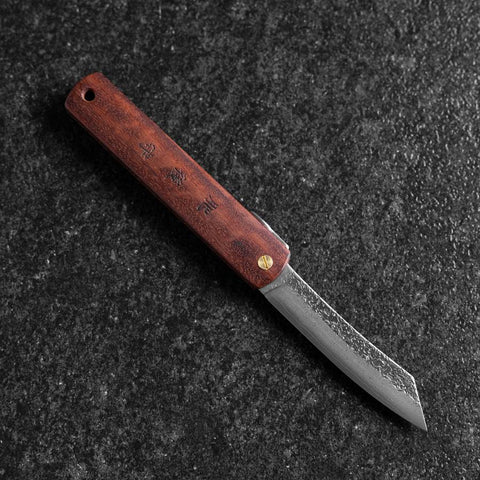 Higonokami VG-10 Tsuchime Rotes Natürliches Holz 100mm-[Musashi]-[Japan-Küchenmesser]