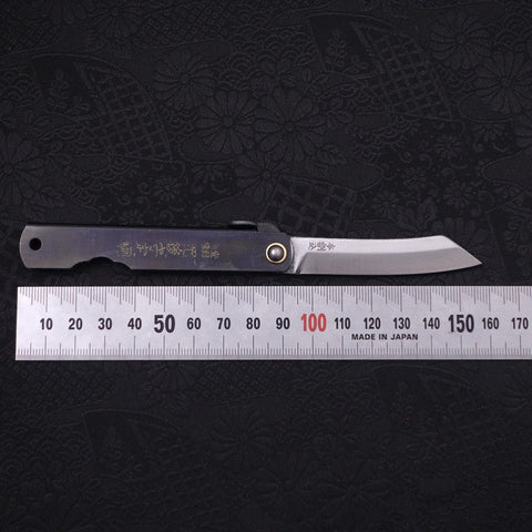 Higonokami Yasukihagane 90mm Schwarz-[Musashi]-[Japan-Küchenmesser]