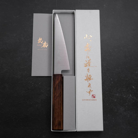Honesuki Stainless Clad Blue Super Polished Sumi Urushi Handle 150mm (5.9”)-[Musashi]-[Japan-Küchenmesser]