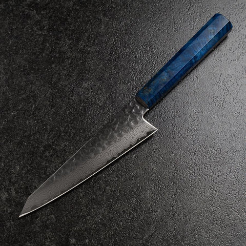 Honesuki VG-10 Tsuchime Damascus Blue Birch Handle 150mm (5.9”)-[Musashi]-[Japan-Küchenmesser]