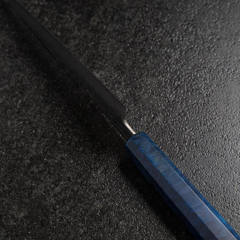 Honesuki VG-10 Tsuchime Damascus Blue Birch Handle 150mm (5.9”)-[Musashi]-[Japan-Küchenmesser]