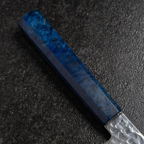 Honesuki VG-10 Tsuchime Damascus Blue Birch Handle 150mm (5.9”)-[Musashi]-[Japan-Küchenmesser]