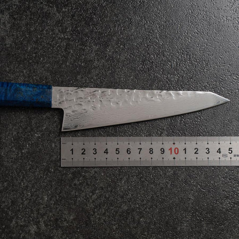 Honesuki VG-10 Tsuchime Damascus Blue Birch Handle 150mm (5.9”)-[Musashi]-[Japan-Küchenmesser]