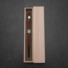 Hosomi Hangai (Muschelinlay) Rote Lackierte Essstäbchen 215mm mit Paulownia-Holzbox-[Musashi]-[Japan-Küchenmesser]