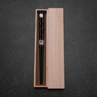 Hosomi Hangai (Muschelinlay) Schwarze Lackierte Essstäbchen 235mm mit Paulownia-Holzbox-[Musashi]-[Japan-Küchenmesser]