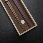 Kagoshima Bambus Rot-Braunes Essstäbchen Set 23mm mit Paulownia-Holzbox-[Musashi]-[Japan-Küchenmesser]