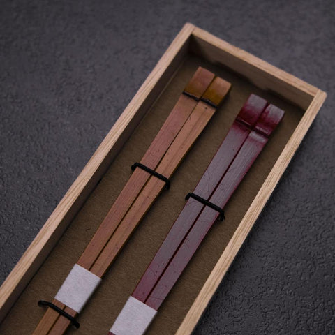 Kagoshima Bambus Rot-Braunes Essstäbchen Set 23mm mit Paulownia-Holzbox-[Musashi]-[Japan-Küchenmesser]