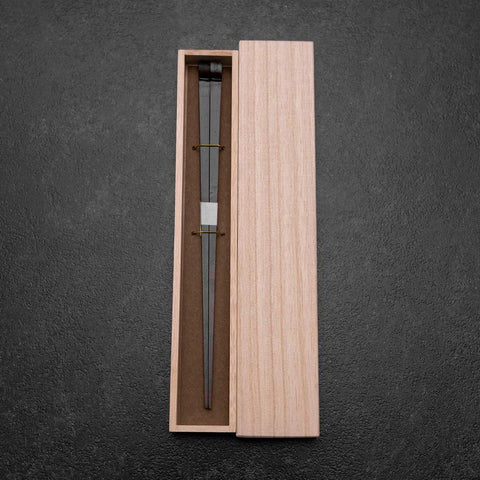 Kagoshima Bambus Schwarze Essstäbchen 230mm mit Paulownia-Holzbox-[Musashi]-[Japan-Küchenmesser]