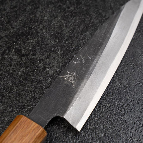 Kaisaki White Steel #2 Kurouchi Oak Handle 120mm (4.7”)-[Musashi]-[Japanese-Kitchen-Knives]