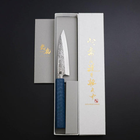 Kaisaki VG-10 Nashiji Blauer Urushi Griff 120mm-[Musashi]-[Japan-Küchenmesser]