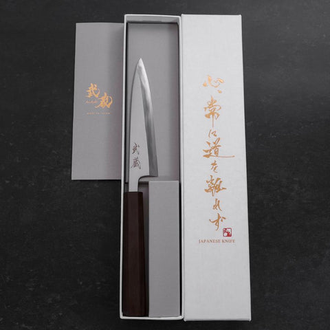 Kaisaki White Steel #2 Hon-Kasumi Eschenholz Griff 120mm-[Musashi]-[Japan-Küchenmesser]