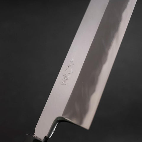 Kama Usuba White Steel #2 Kasumi Büffelhorn und Teakholz Griff 240mm-[Musashi]-[Japan-Küchenmesser]