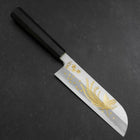 Kama Usuba White steel #2 Kasumi Chokin Phoenix-Sakura Büffelhorn und Ebenholz Griff 180mm-[Musashi]-[Japan-Küchenmesser]