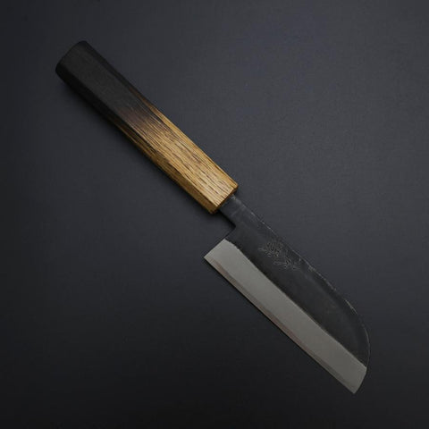 Kawamuki White Steel #1 Kurouchi Yaki Urushi Griff 100mm-[Musashi]-[Japan-Küchenmesser]
