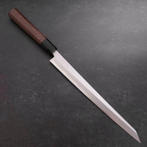 Kengata Fuguhiki Blue steel #1 Hon-Kasumi Büffelhorn und Walnuss Griff 270mm-[Musashi]-[Japan-Küchenmesser]