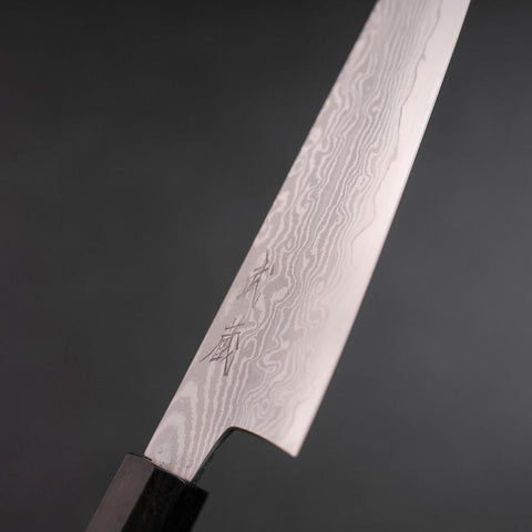 Kengata Petty VG-10 Damast Aschenholz Griff 145mm-[Musashi]-[Japan-Küchenmesser]