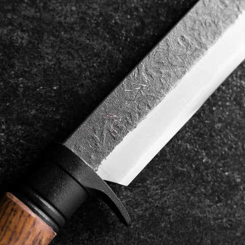 Kennata Blue Steel #2 Kurouchi Damast Walnussholz Griff 210mm-[Musashi]-[Japan-Küchenmesser]