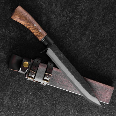 Kennata Blue Steel #2 Kurouchi Damast Walnussholz Griff 210mm-[Musashi]-[Japan-Küchenmesser]