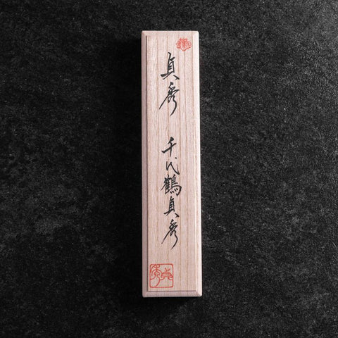 Kiridashi-Messer Blue Steel #1 Polierter Edelstahlgriff 55mm mit Paulownia-Holzbox-[Musashi]-[Japan-Küchenmesser]