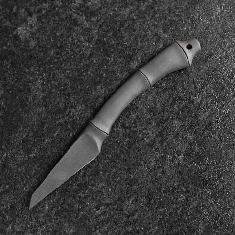 Kiridashi Messer D2 Poliert Edelstahl Bambus Design Griff 70mm mit Lederscheide-[Musashi]-[Japan-Küchenmesser]